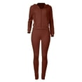 thumbnail image 4 of MSJUHEG Workout Sets For Women Tank Tops For Women 2023 Fall Winter Fashion Casual Wear Solid Color Coat Vest Pants 3 Piece Pants Set Ladies Casual Three Pcs Outfits Lounge Sets For Women Coffee S, 4 of 6
