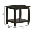 thumbnail image 4 of Contemporary Style Solid Wood End Table With Slightly Rounded Shape, Dark Brown, 4 of 4