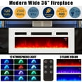 thumbnail image 4 of Amerlife Fireplace TV Stand with 36" Fireplace, 70" Entertainment Center, Black & White, 4 of 7