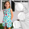 thumbnail image 6 of chaqlin Strawberries-Blue Print Girls Summer Clothes Two Piece Outfits - Sleeveless Tank Top & Soft Elastic Waist Shorts with Pockets for Running Yoga, 6 of 7