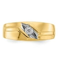 thumbnail image 4 of 14K Two-Tone Gold Ring Band Men's Diamond Round & Rhodium, Size 6, 4 of 5
