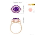 thumbnail image 4 of ANGARA Natural Sideways Oval 2.28 ct Amethyst Double Halo Cocktail Ring in 14K Rose Gold for Women (Size-10x8mm) | February Birthstone, Anniversary, Jewelry Gift for Women | Natural Amethyst Ring, 4 of 8