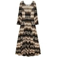 thumbnail image 1 of Plus size 2x Tall Womens Dress Geo Sand Dune Print Long Sleeve Princess Cut, 1 of 4
