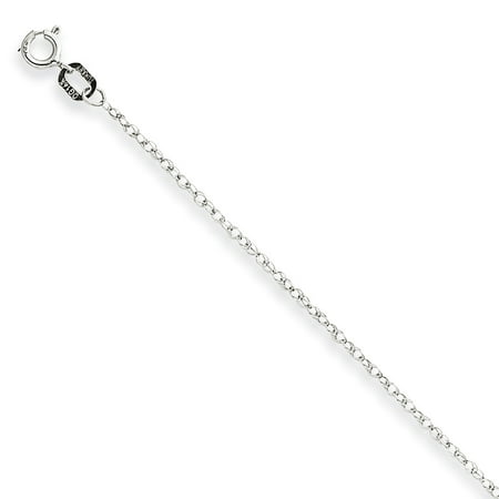 14k Solid White Gold Cable Link Chain with Spring Ring Clasp 0.5mm Thick- 20 Inch's;