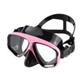 thumbnail image 4 of Máscara de buceo panorámica de amplio campo de visión, equipo de respiración para snorkel, gafas de natación para deportes acuáticos, buceo y . Rosa negro, 4 of 8