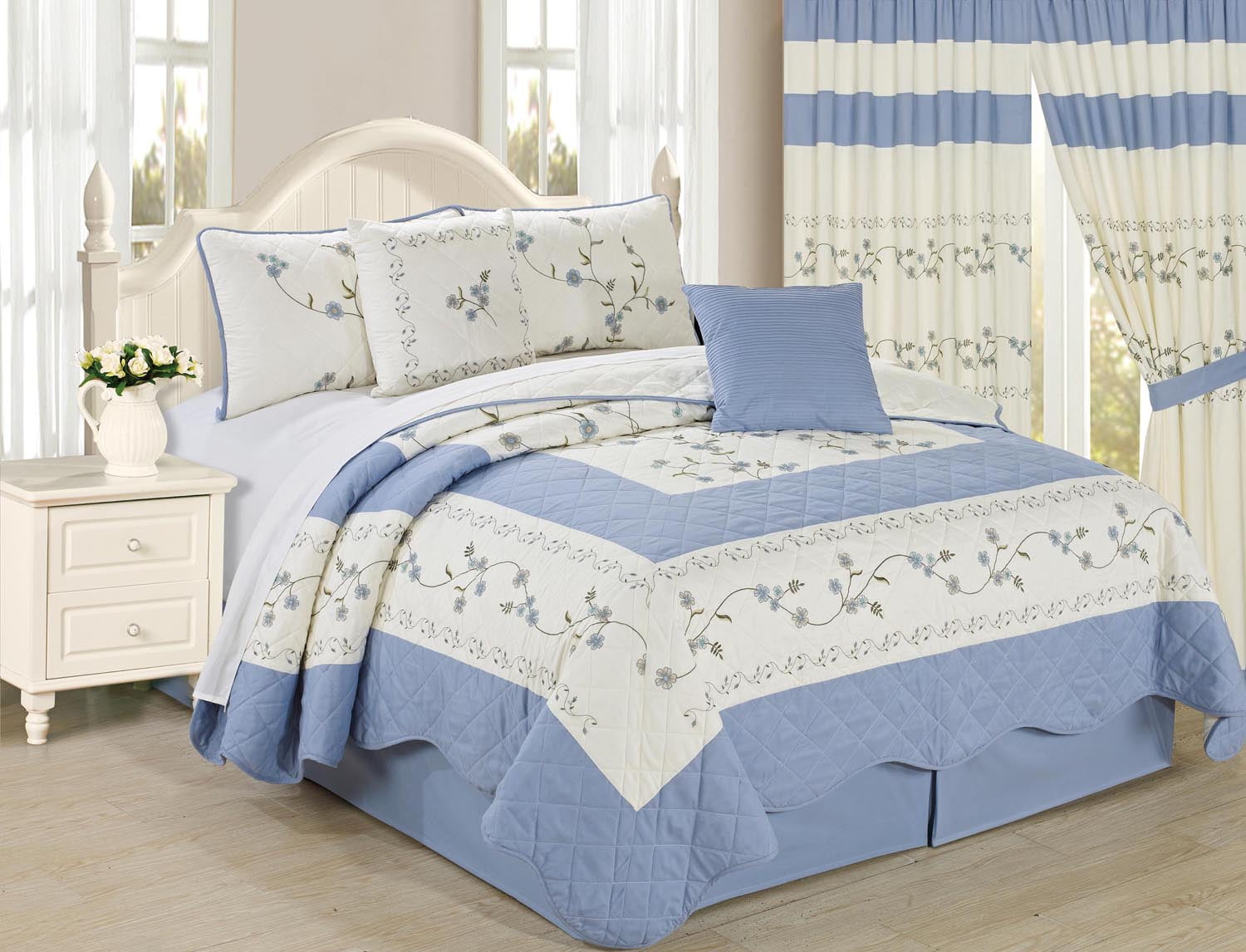 All American Collection New 6pc Embroidered Floral High Quality
