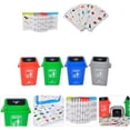 thumbnail image 4 of Mini Curbside Garbage 4pcs Garbage Trash Cans with 108pcs Sorting Cards Curbside Vehicle Garbage Bin Trash, 4 of 8