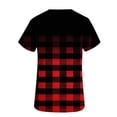 thumbnail image 4 of Yxbdin Printed Scrub Shirts for Women Loose Fit Gradient Plaid Graphic Medical Scrubs Work Uniform Short Sleeve V Neck Scrub Tops with Pockets Wine XXL, 4 of 5