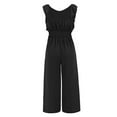 thumbnail image 6 of Baqcunre Jumpsuits for Women Women Solid Ruffle Lace Sleeveless Lace Up Jumpsuit Medium Length Straight Trousers Jumpsuits Jumpsuits for Women Dressy One Piece Jumpsuits for Women, 6 of 6