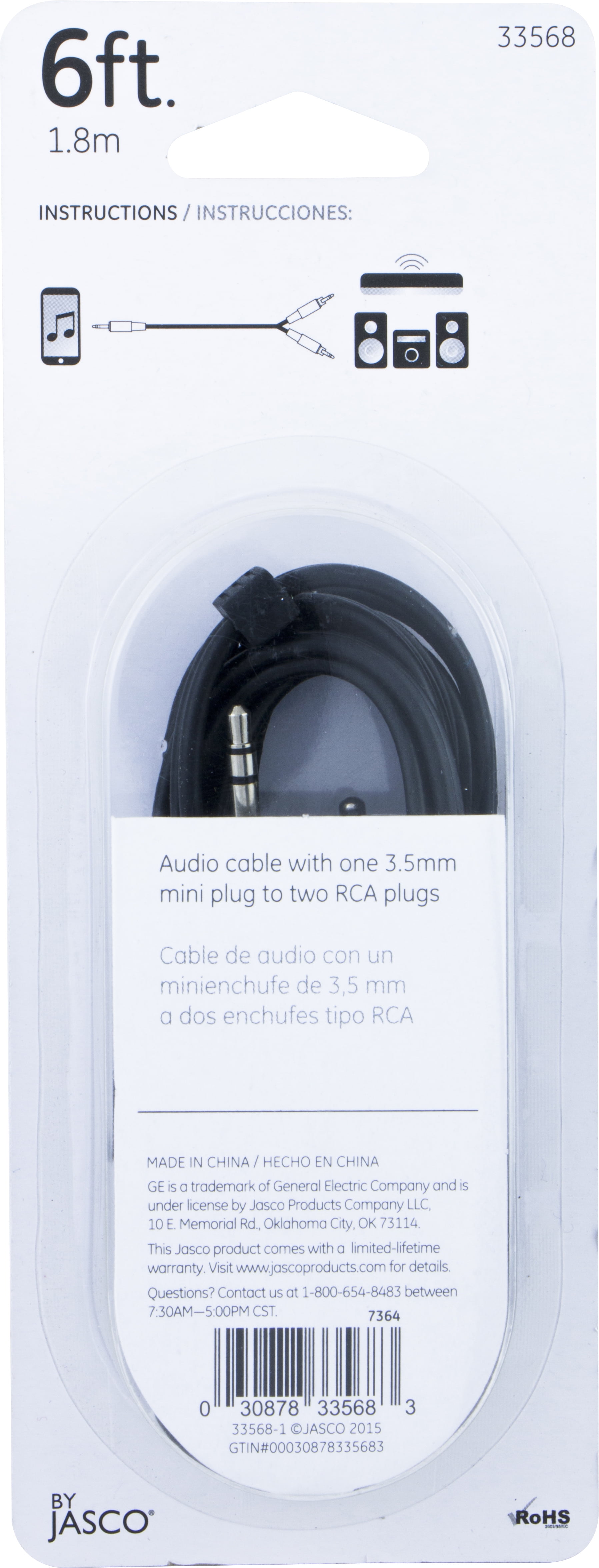 Adaptador Y 2 Jack RCA a 1 Plug 6.3 Stereo 705-070