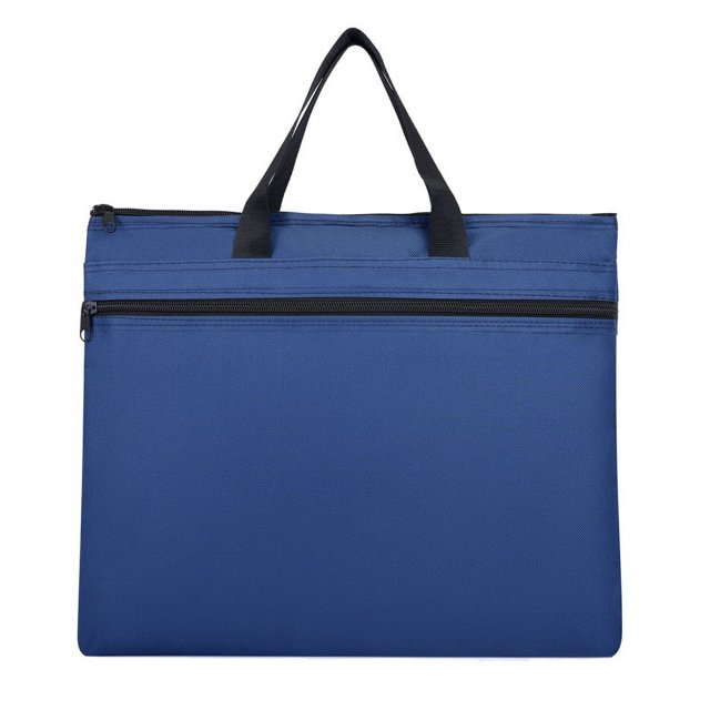 Bolsa para documentos de oficina, maletín para hombres, carpeta portátil, bolsa con cremallera para archivos A4, azul