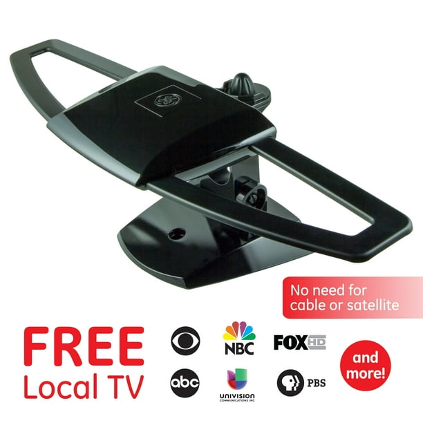 GE Outdoor Stealth Mobile TV Antenna, 6ft Coaxial Cable, Black, 34140