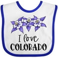 thumbnail image 3 of Inktastic I Love Colorado Columbine Flowers Boys or Girls Baby Bib, 3 of 4
