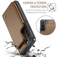 thumbnail image 4 of Feishell for Samsung Galaxy S22 Case with Card Holder, Wallet Case for Women Men with RFID Blocking, Durable PU Leather Kickstand Magnetic Clasp Shockproof Phone Case,Brown, 4 of 9