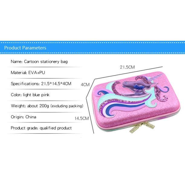 Nuevo estuche de lápices para estudiantes de unicornio para mujer, Material de bordado con apliques, caja de lápices grande Kawaii, material escolar bonito, estuche de lápices ZefeiWu 8390615012089
