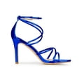 thumbnail image 3 of BLISSFUL STEP Women's Open Toe Strappy Straps Prom Stiletto Heels Sandals Royal Blue 6, 3 of 7