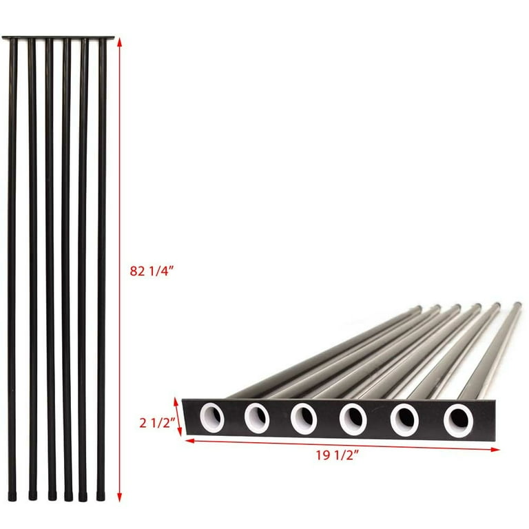 Lund Boat Fishing Rod Holder 2136936 | 6-Tube Black Plastic