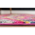 thumbnail image 5 of 2.5' x 10' Pink and Beige Geometric Tribal Rectangular Rug Runner, 5 of 7