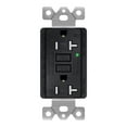 thumbnail image 5 of GREENCYCLE 5PK 20A / 125V Tamper Resistant Weather Resistant GFCI Outlets with LED Indicator Decorative Wall Plates Screws Included Residential and Commercial Grade ETL Certified black, 5 of 10