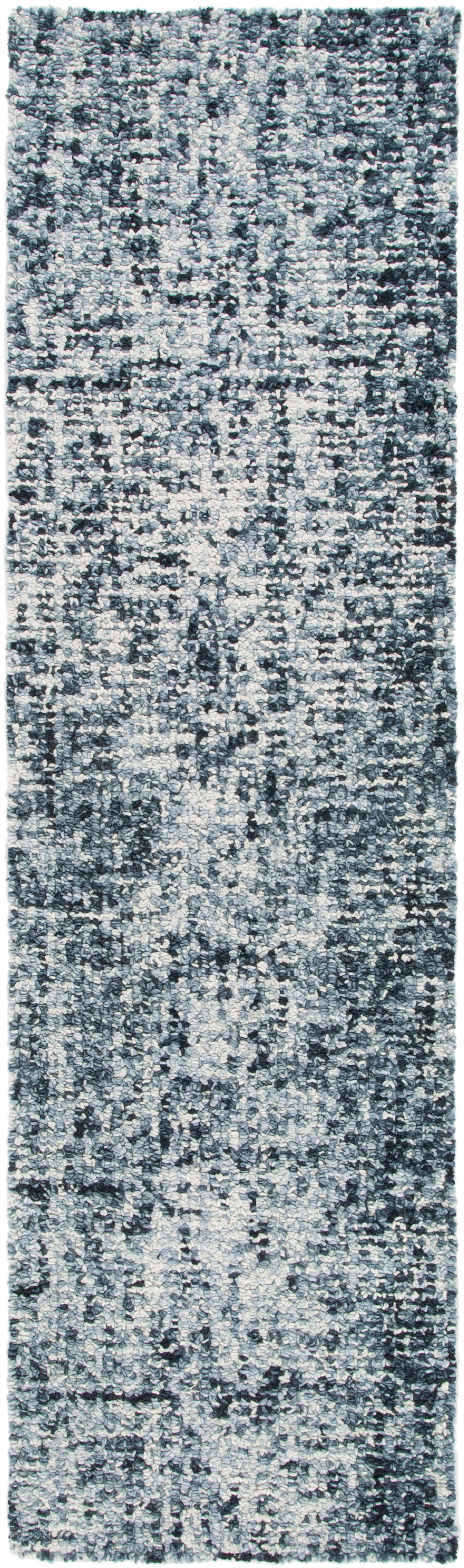 SAFAVIEH Abstract Ethelyn Solid Runner Rug, Black/Ivory, 2'3" x 8'