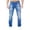 Light Blue-ak, variant on Straight Jean for Men with Embroidered Design Elastic Waist Jeans with Pockets Wide Leg Denim Straight-Fit Stretch Casual Comfortable Baggy Jean Pants,Blue 4XL