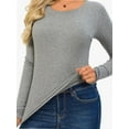 thumbnail image 2 of Long Sleeve T Shirts for Women Ribbed Knit Basic Tops Casual Slim Fitted Tee Tshirts, 2 of 4