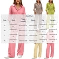 thumbnail image 3 of Cameland Women's 2 Piece Matching Lounge Set Sweatsuits Women Fall Winter Solid Collared Long Sleeve Shirt Adjustable Waist Pants Two Piece Set Coffee L, 3 of 5