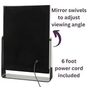 Jerdon 11.5 inch x 15.75 inch Rectangular Makeup Mirror,Black Frame, Multiple LED Light Settings - Model JHW100B