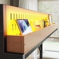 thumbnail image 5 of Leumius Twin XL Size Loft Bed with Storage Shelves and Pegboard,Metal Loft Bed Frame with USB Ports and LED Lights,Natural, 5 of 12