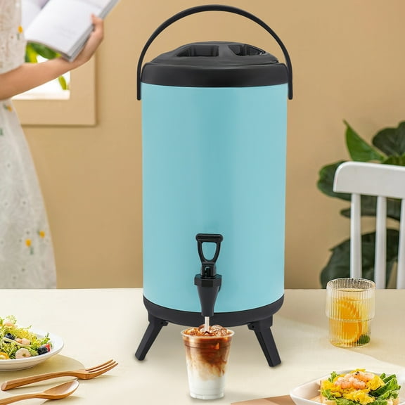 Insulated Beverage Container with Spout Cold and Hot Drink Dispenser Blue 12L