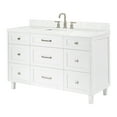 thumbnail image 6 of ARIEL Monroe 54 Inch Single Rectangle Sink Bathroom Vanity With Carrara White Quartz Countertop 1.5 Inch Edge In White, 6 of 7