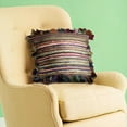 thumbnail image 5 of LR Home Nomad 26" x 26" Rainbow Striped Fringed Adult Decorative Throw Pillow, 5 of 6