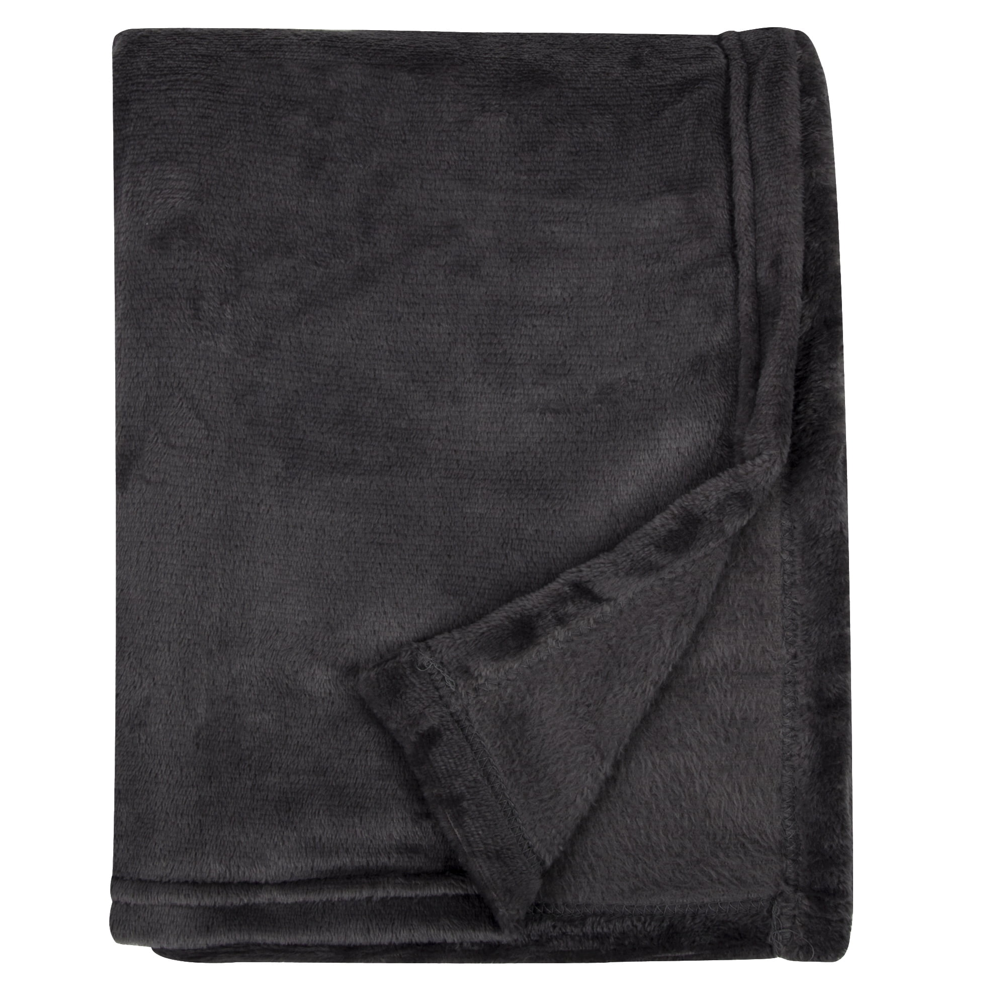 24 pack Trail maker Plush 60”L x 50”W Lightweight Microfiber Sherpa Adult Throw Blankets in Black