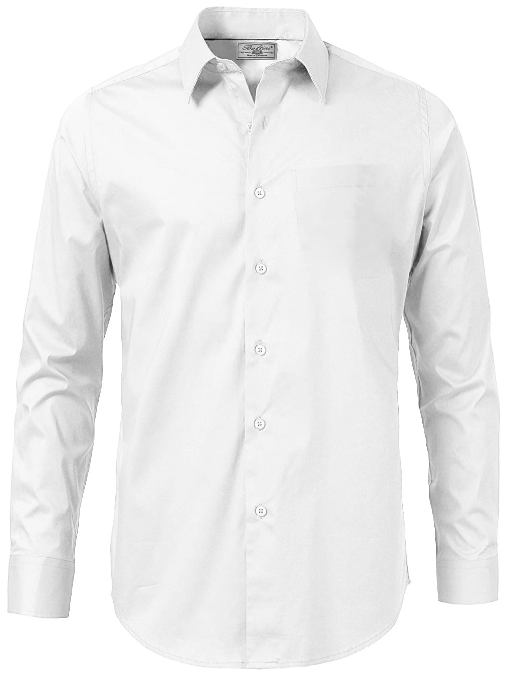 Boltini Italy Men/'s Long Sleeve Solid Convertible French Cuff Dress Shirt