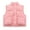 Pink, variant on Kids Girls Warm Puffer Vest Sleeveless Stand Collar Zipper Lightweight Coat Casual Snowsuit Outerwear Windproof Thermal