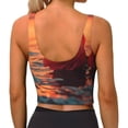 thumbnail image 4 of Picia Romantic Roses Sunset Ocean Sports Bra for Women,Padded Strappy Sports Bras Medium Support Yoga Bra with Removable Cups,Running Yoga Bra-X-Large, 4 of 9
