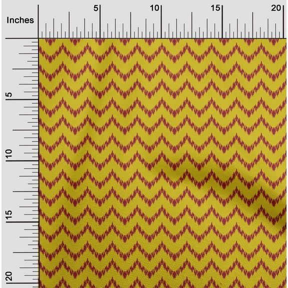 oneOone Organic Cotton Poplin Twill Fabric Chevron Ikat Print Sewing Fabric BTY 42 Inch Wide