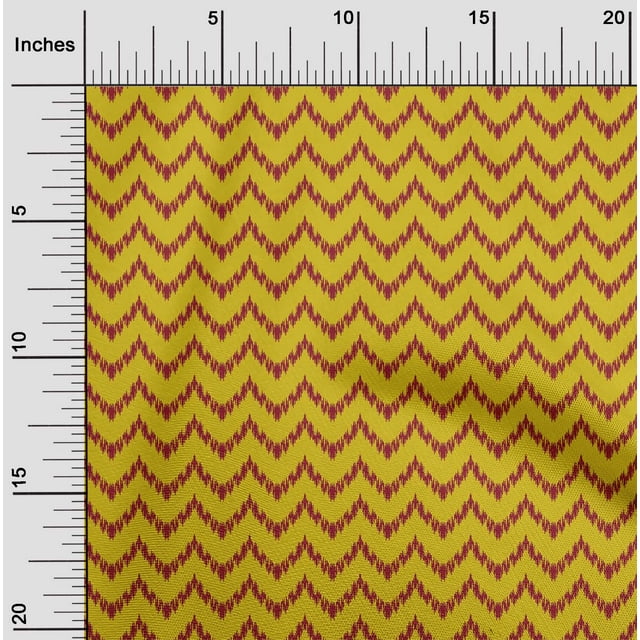 oneOone Cotton Cambric Fabric Chevron Ikat Print Sewing Fabric BTY 56 Inch Wide
