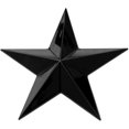 thumbnail image 1 of 3.5" Five Point Star 3d Auto Emblem (90mm, Black), 1 of 4