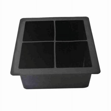 

wnpxqnt 4 Cavity Silicone Ice-Cube Tray Large Mould Mold Giant Ice-Cubes Square Black UK Y8H3
