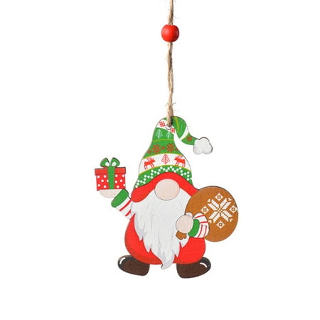 

Linyer Christmas Tree Gnome Pendant Adorable Interesting Party Supplies DIY Scene Layout Wood Xmas Hanging Decor Festival Adornment Type 2