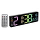 thumbnail image 5 of Reloj de pared digital Reloj despertador dual Luz ambiental colorida Brillo ajustable Reloj electrónico moderno para el hogar y la sala de estar, 5 of 9