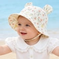 thumbnail image 5 of Staki Baby Sun Hat Infant Toddler Boys Girls Sun Protection Bucket Hat Wide Brim Summer Beach Hat Khaki,3-12 Months, 5 of 6
