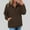 Brown, variant on HOMBOM Blue Sweatshirts for Women Trendy Plain Zip Mock Neck Thanksgiving Tops Pullover Loose Long Sleeve Winter Quarter Zip Sweatshirt XL
