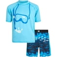 thumbnail image 1 of iXtreme Boys' Rashguard Set - UPF 50+ 2-Piece Snug Fit Swim Shirt and Trunks Swimsuit Set (Little Kid/Big Kid), 1 of 7