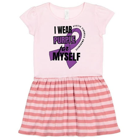 

Inktastic I Wear Purple For Myself Cystic Fibrosis Awareness Gift Toddler Girl Dress