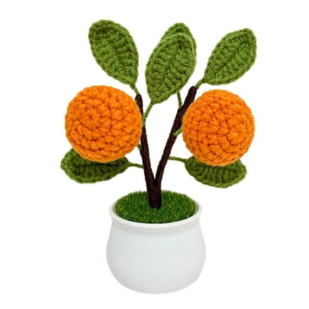 

JINGT Hand-Woven forget-Me-Not Flower Pots Desktop Decorations Woven Gifts Good Luck