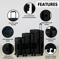 thumbnail image 6 of TACH V3.1 Lightweight 3pc Hardside Luggage Suitcase Set w/ChargePort, Black, 6 of 13