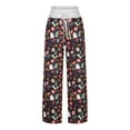 thumbnail image 4 of Dyegold Lounge Pants Women Comfy Casual Pajama Y2k Pants Floral Print Drawstring High Waist Wide Leg Palazzo Lounge Pants, 4 of 6