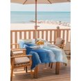 thumbnail image 2 of 60x84 Inch Outdoor Tablecloth with Umbrella Hole Zipper Rectangle Navy Blue Ombre Beach Rectangular Tablecloths Outside Waterproof Summer Ocean Coastal Gradient Waves Patio Table Cover for Picnic, 2 of 8